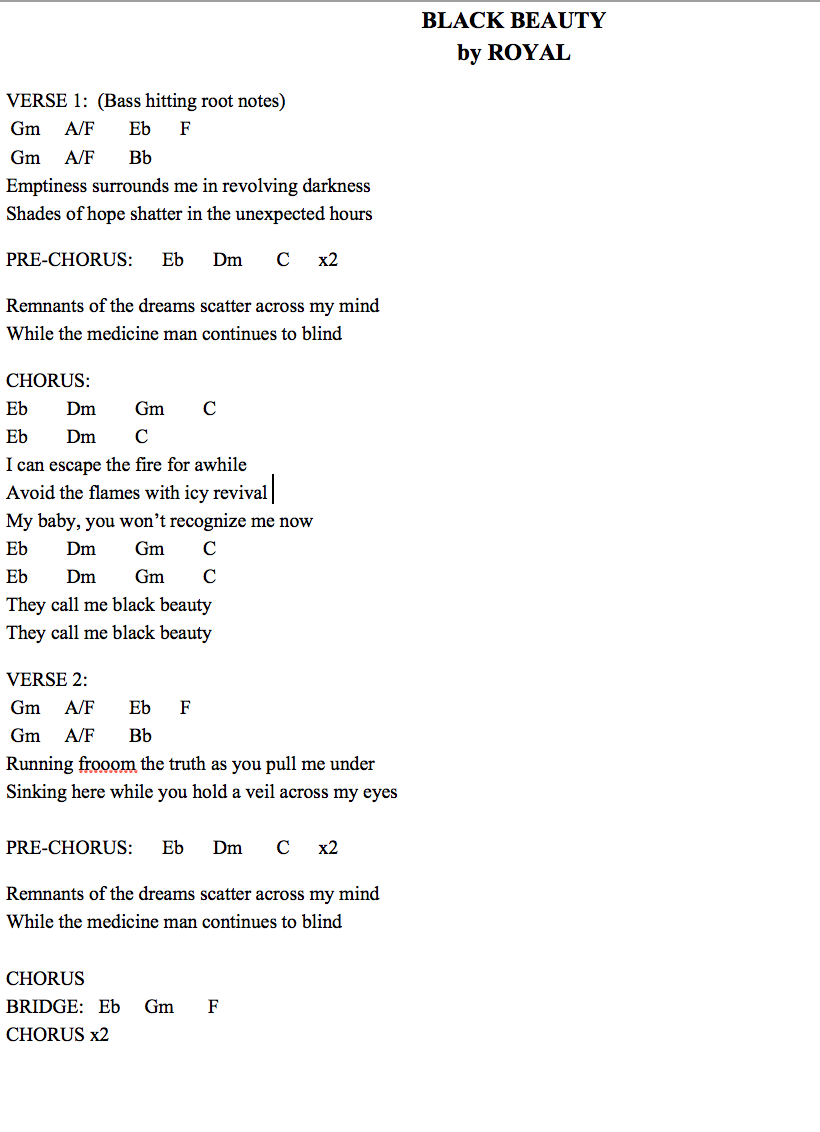 Heart Of Shadows Album Lyrics Chord Charts Royal Official